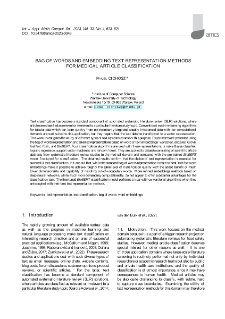 Bag of words and embedding text representation methods for medical article classification