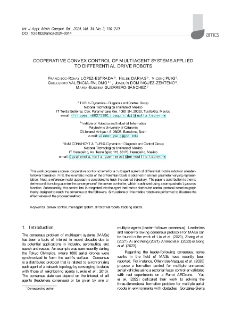 Cooperative convex control of multiagent systems applied to differential drive robots