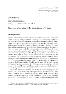European Dimension of the Constitution of Finland