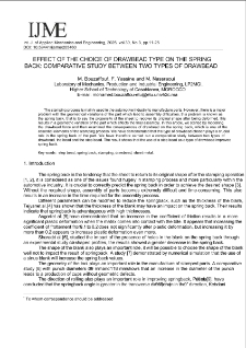 Effect of the choice of drawbead type on the spring back: comparative study between two types of drawbead