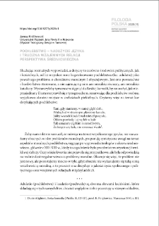 Pochlebstwo - nadużycie języka i trucizna wzajemnych relacji. Perspektywa średniowieczna = Flattery - the abuse of language and the poison of mutual relationships. Medieval perspective