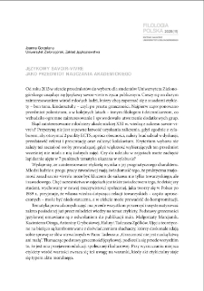 Językowy savoir-vivre jako przedmiot nauczania akademickiego