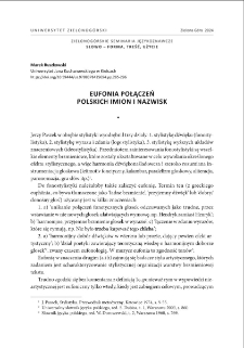 Eufonia połączeń polskich imion i nazwisk = Euphony in Polish combination of first and last names