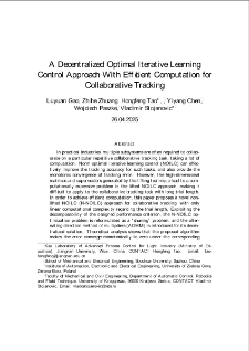 A Decentralized Optimal Iterative Learning Control Approach With Efficient Computation for Collaborative Tracking