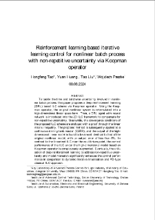 Reinforcement learning based iterativa learning control for nonlinear batch process with non-repetitive uncertainty via Koopman operator