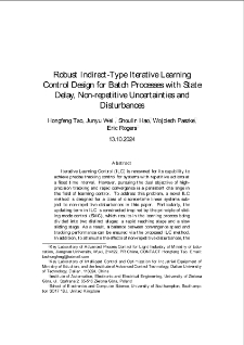 Robust Indirect-Type Iterative Learning Control Design for Batch Processes with State Delay, Non-repetitive Uncertainties and Disturbances