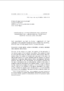 Uniwersytet w krajobrazie kulturowym wojewodztwa lubuskiego na podstawie danych GUS za lata 2013-2023 = The university in the cultural landscape of the Lubuskie Voivodeship based on data from the central statistical office (GUS) for the years 2013-2023