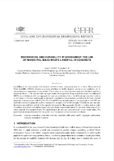 Mechanical and Durability Studies about the use of Municipal Solid Waste Landfill in Concrete