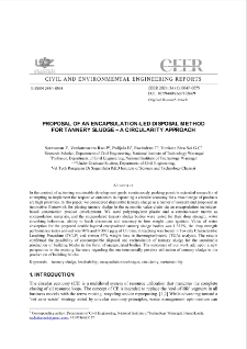 Proposal of an Encapsulation-led Disposal Method for Tannery Sludge - A Circularity Approach