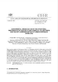 Experimental Investigation of the Structural Performance of Concrete Containing Cellulose Fibers and the Anti-corrosive Effect of Green Corrosion Inhibitors