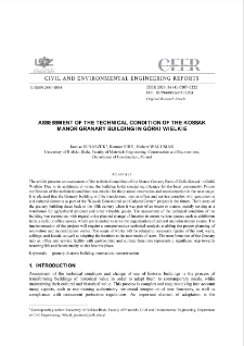 Assessment of the Technical Condition of the Kossak Manor Granary Building in G&oacute;rki Wielkie