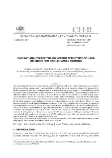 Variant Analysis of the Ownership Structure of Land Intended for Single-family Housing