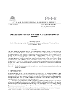 Damage Identification of a Steel Plate Using Vibration Methods