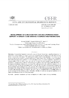 Development of a Method for Testing a Powered Roof Support in Order to Determine its Operating Parameters
