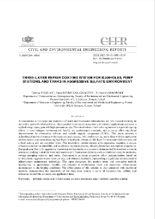 Three-layer Repair Coating System for Manholes, Pump Stations, and Tanks in Aggressive Sulfate Environment