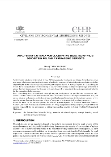 Analysis of Criteria for Classifying Selected Gypsum Deposits in Poland as Strategic Deposits