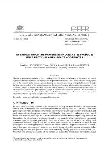 Investigation of the Properties of Concretes Produced Using Recycled Amphibolite Aggregates