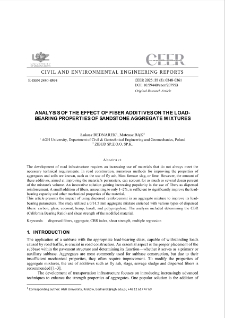 Analysis of the Effect of Fiber Additives on the Load-bearing Properties of Sandstone Aggregate Mixtures