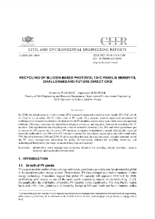 Recycling of Silicon-Based Photovoltaic Panels: Benefits, Challenges and Future Directions