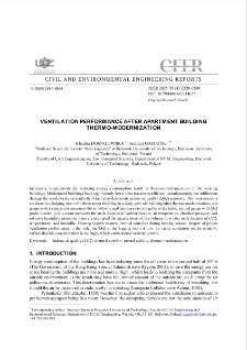 Ventilation Performance After Apartment Building Thermo-modernization
