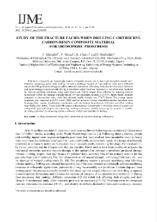 Study of the fracture facies when drilling c-orthocryl carbon-resin composite material for orthopedic prosthesis
