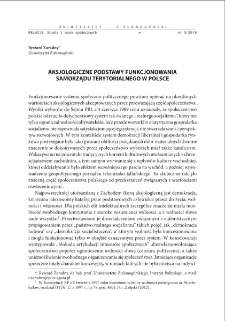 Aksjologiczne podstawy funkcjonowania samorządu terytorialnego w Polsce = Axiological foundations of the functioning of territorial self-government in Poland