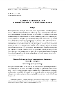 Elementy teatralizacji życia w wybranych typach zachowań seksualnych = Elements of theatralization in selected sexual behaviours