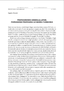 Profesorowie umierają latem. Pożegnanie Profesora UZ Marka Furmanka