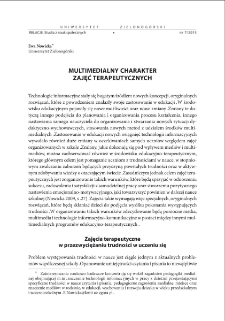 Multimedialny charakter zajęć terapeutycznych = The multimedia nature of therapeutic activities