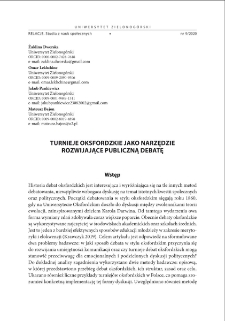 Turnieje oksfordzkie jako narzędzie rozwijające publiczną debatę = Oxford-style debates as a tool for developing public discourse