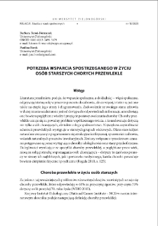 Potrzeba wsparcia spostrzeganego w życiu os&oacute;b starszych chorych przewlekle = The need for suport perceived in the lives of chronically ill elderly people
