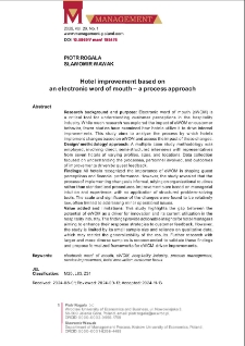 Hotel improvement based on an electronic word of mouth - a process approach