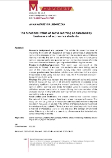 The functional value of active learning as assessed by business and economics students