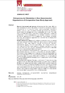 Entrepreneurial Orientation in Non-Governmental Organizations: A Comparative Case Study Approach
