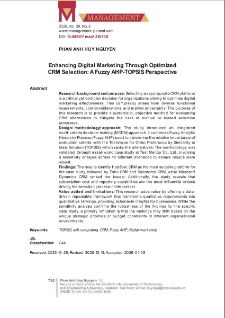 Enhancing Digital Marketing Through Optimized CRM Selection: A Fuzzy AHP-TOPSIS Perspective